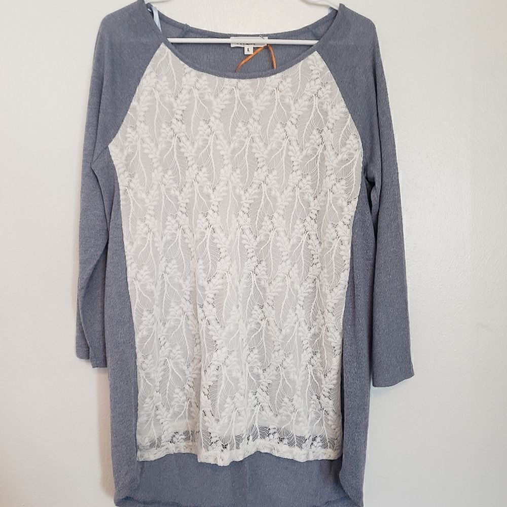 Wonderland by Orange Lace Overlay Tunic Top.Lg